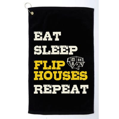 Eat Sleep Flip Houses Repeat Funny Real Estate Investor Golf Towel