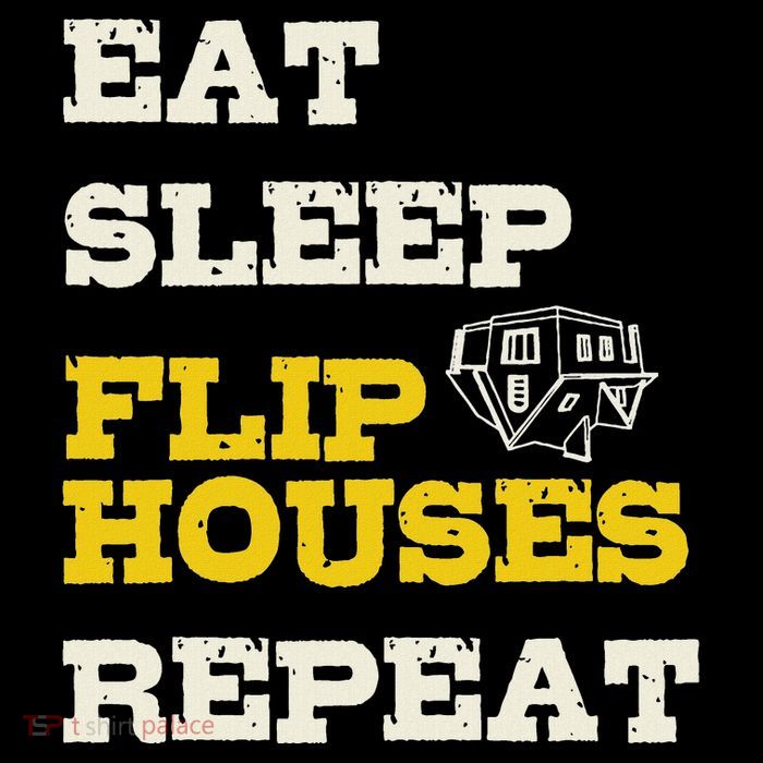 Eat Sleep Flip Houses Repeat Funny Real Estate Investor Women's V-Neck T-Shirt