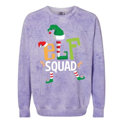 Elf Squad Funny Elves Family Christmas Matching Couple Xmas Great Gift Colorblast Crewneck Sweatshirt