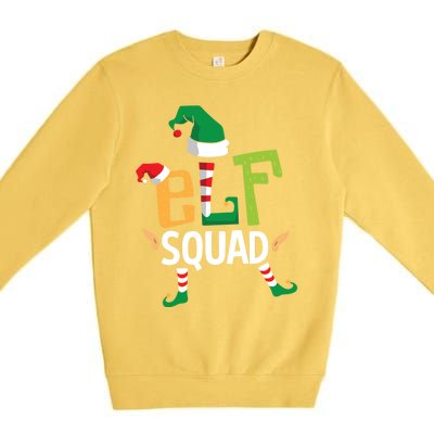 Elf Squad Funny Elves Family Christmas Matching Couple Xmas Great Gift Premium Crewneck Sweatshirt