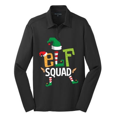 Elf Squad Funny Elves Family Christmas Matching Couple Xmas Great Gift Silk Touch Performance Long Sleeve Polo