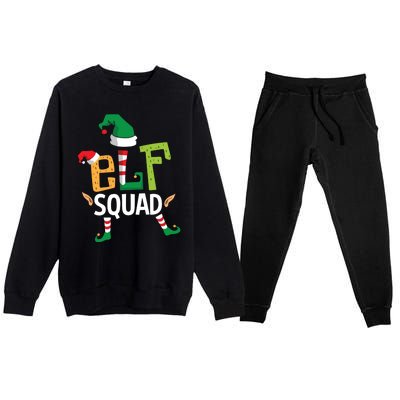 Elf Squad Funny Elves Family Christmas Matching Couple Xmas Great Gift Premium Crewneck Sweatsuit Set