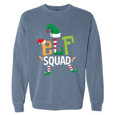 Elf Squad Funny Elves Family Christmas Matching Couple Xmas Great Gift Garment-Dyed Sweatshirt