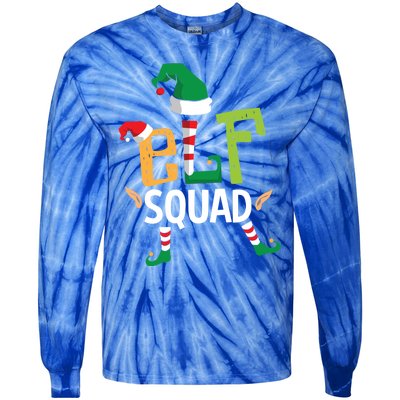 Elf Squad Funny Elves Family Christmas Matching Couple Xmas Great Gift Tie-Dye Long Sleeve Shirt