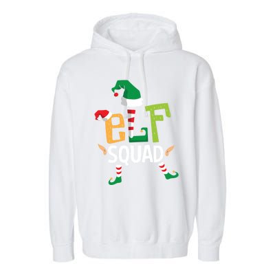 Elf Squad Funny Elves Family Christmas Matching Couple Xmas Great Gift Garment-Dyed Fleece Hoodie