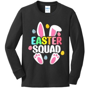 Easter Squad Family Matching Easter Day Bunny Egg Hunt Group Kids Long Sleeve Shirt