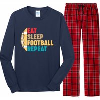 Eat Sleep Football Repeat For Teens Boy Girl Wo Long Sleeve Pajama Set