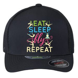 Eat Sleep Fly Repeat Cool Aerial Yoga Silks Gift Flexfit Unipanel Trucker Cap