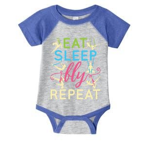 Eat Sleep Fly Repeat Cool Aerial Yoga Silks Gift Infant Baby Jersey Bodysuit