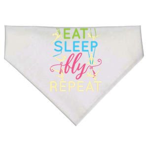 Eat Sleep Fly Repeat Cool Aerial Yoga Silks Gift USA-Made Doggie Bandana