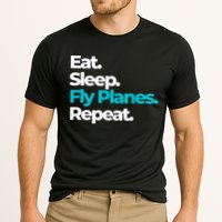 Eat Sleep Fly Planes Repeat For Aircraft Pilots Cooling Performance Crew T-Shirt