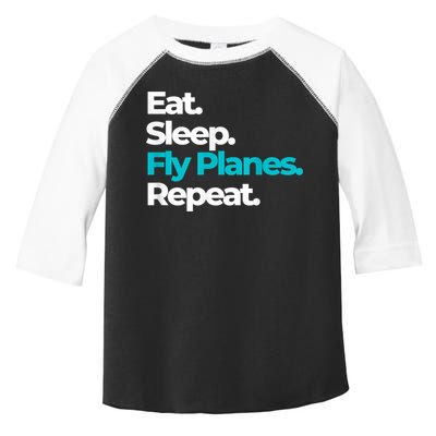 Eat Sleep Fly Planes Repeat For Aircraft Pilots Toddler Fine Jersey T-Shirt