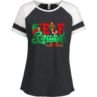 Elf Squad Funny Family Christmas Matching Pajamas Xmas Funny Gift Enza Ladies Jersey Colorblock Tee