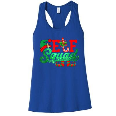 Elf Squad Funny Family Christmas Matching Pajamas Xmas Funny Gift Women's Racerback Tank