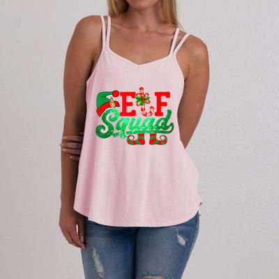 Elf Squad Funny Family Christmas Matching Pajamas Xmas Funny Gift Women's Strappy Tank