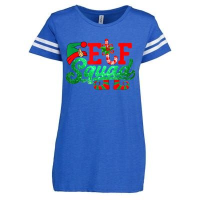 Elf Squad Funny Family Christmas Matching Pajamas Xmas Funny Gift Enza Ladies Jersey Football T-Shirt