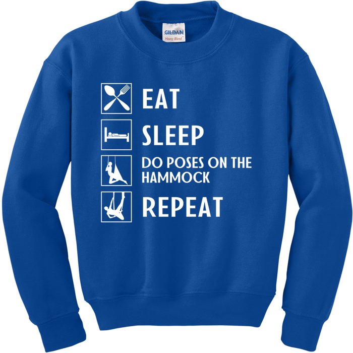 Eat Sleep Flying Yoga Repeat Aerial Yoga Humor Gift Kids Sweatshirt