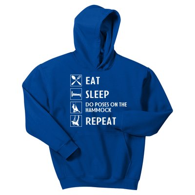 Eat Sleep Flying Yoga Repeat Aerial Yoga Humor Gift Kids Hoodie