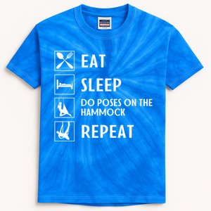 Eat Sleep Flying Yoga Repeat Aerial Yoga Humor Gift Kids Tie-Dye T-Shirt