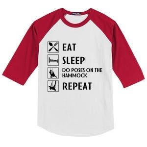 Eat Sleep Flying Yoga Repeat Aerial Yoga Humor Gift Kids Colorblock Raglan Jersey