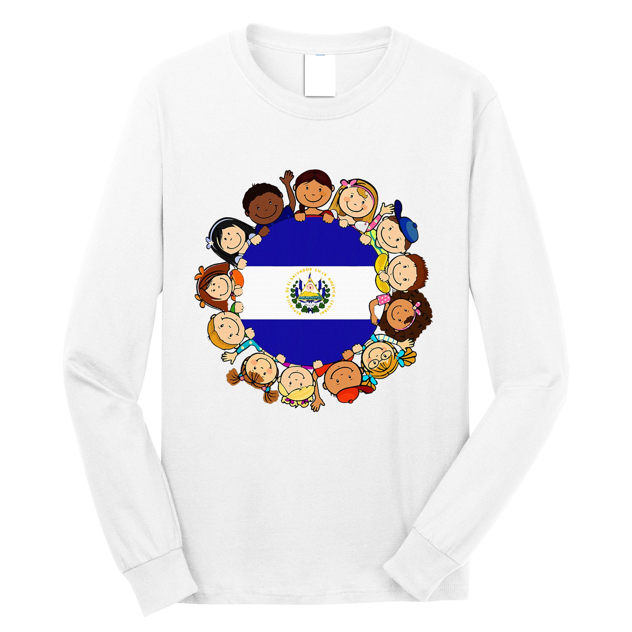 El Salvadoran Flag Hispanic Heritage Month Salvador Long Sleeve Shirt