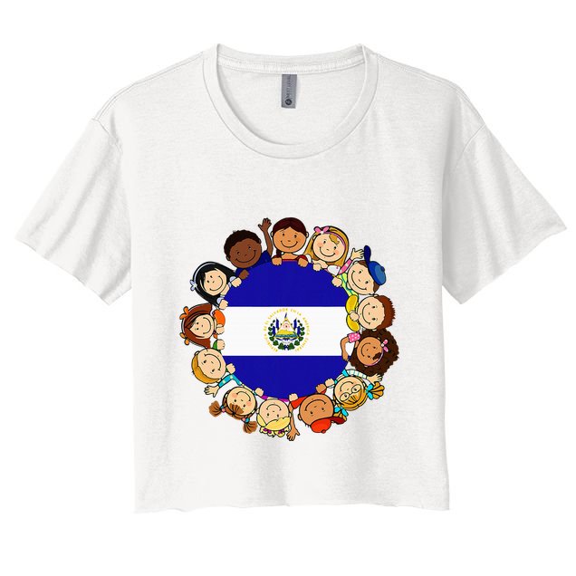 El Salvadoran Flag Hispanic Heritage Month Salvador Crop Top