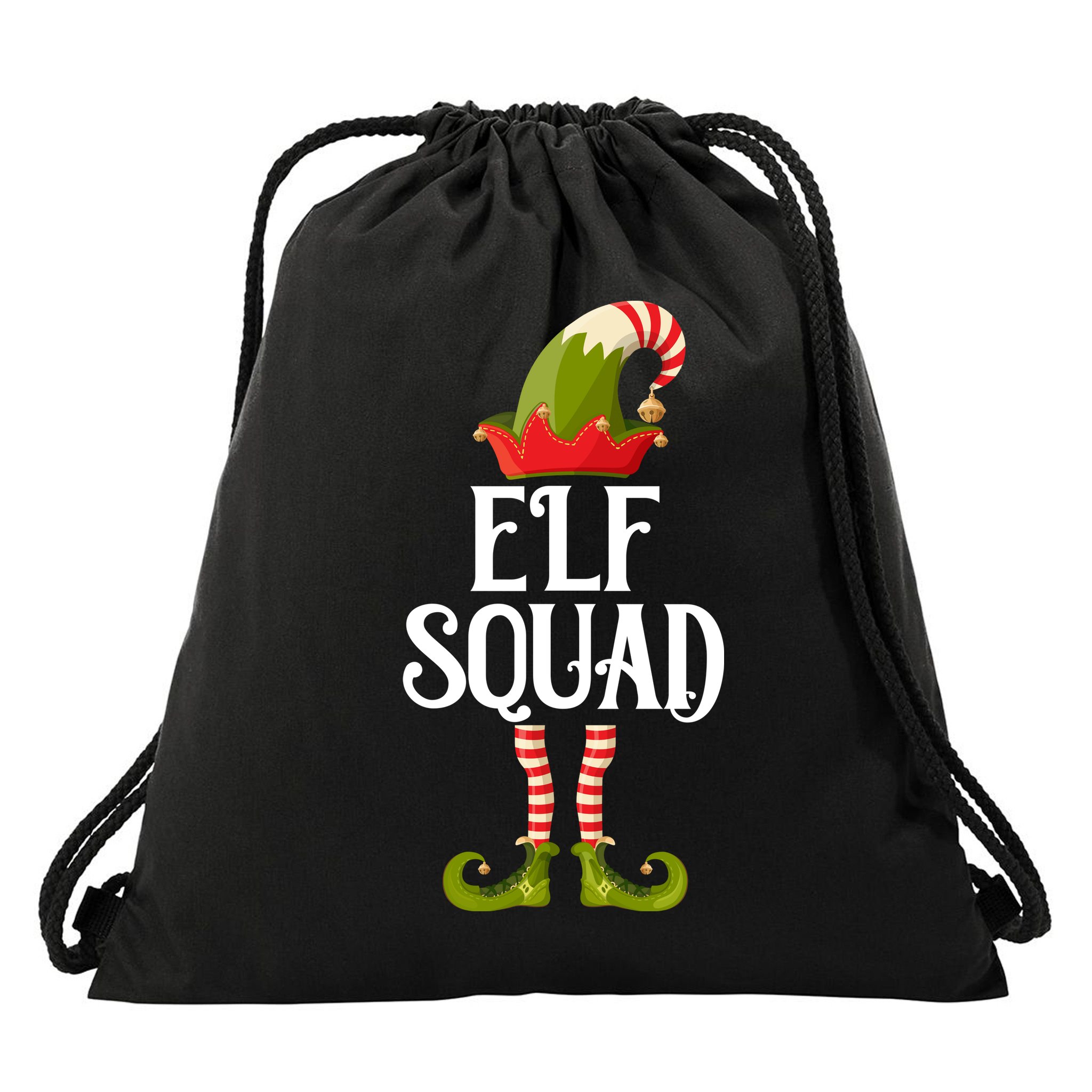 Elf Squad Festive Christmas Holiday Drawstring Bag