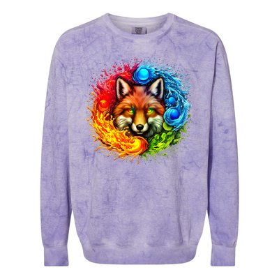 Elemental Seasons Fox Colorblast Crewneck Sweatshirt