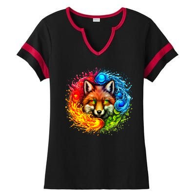 Elemental Seasons Fox Ladies Halftime Notch Neck Tee