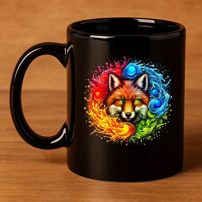 Elemental Seasons Fox 11oz C Handle Ceramic Mug