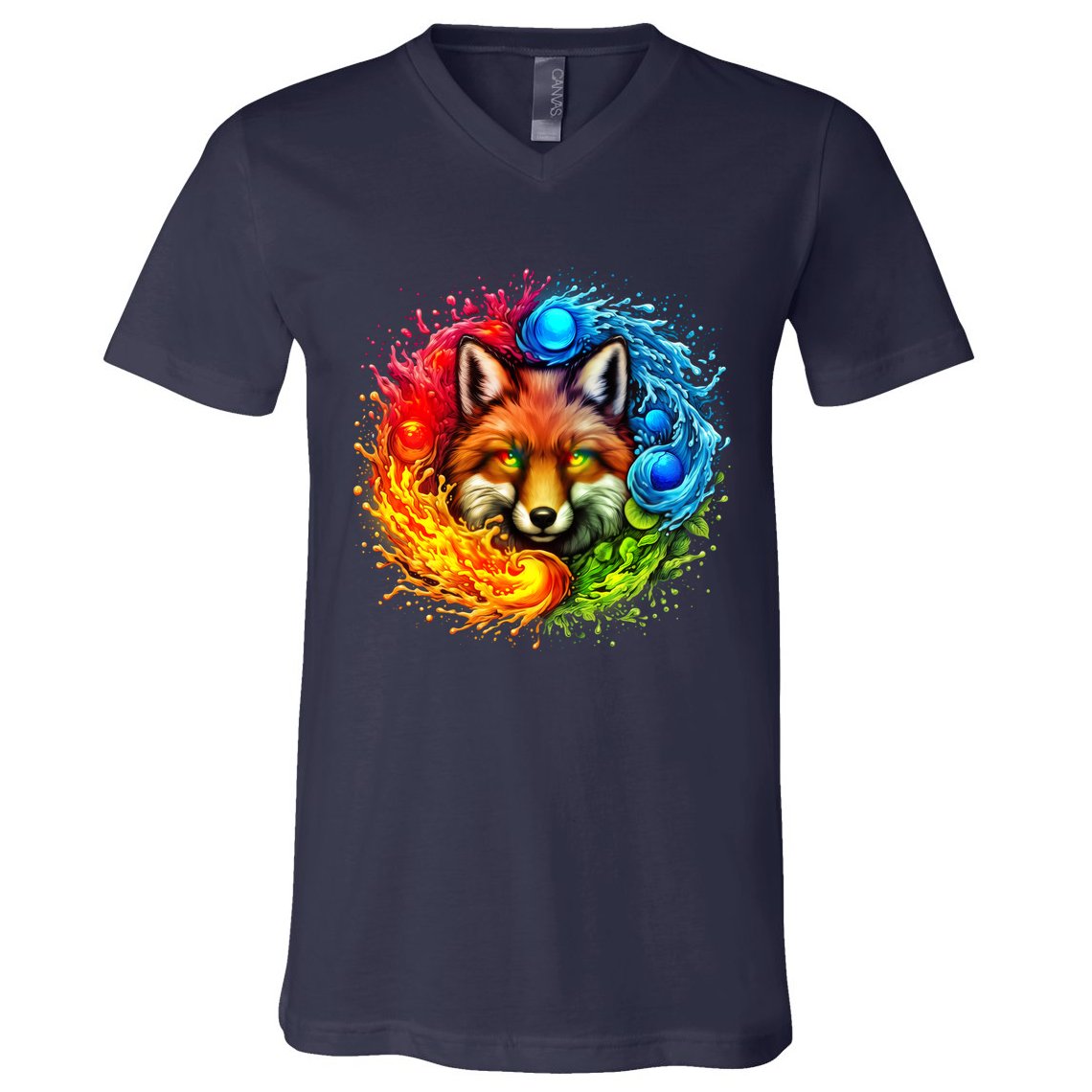 Elemental Seasons Fox V-Neck T-Shirt
