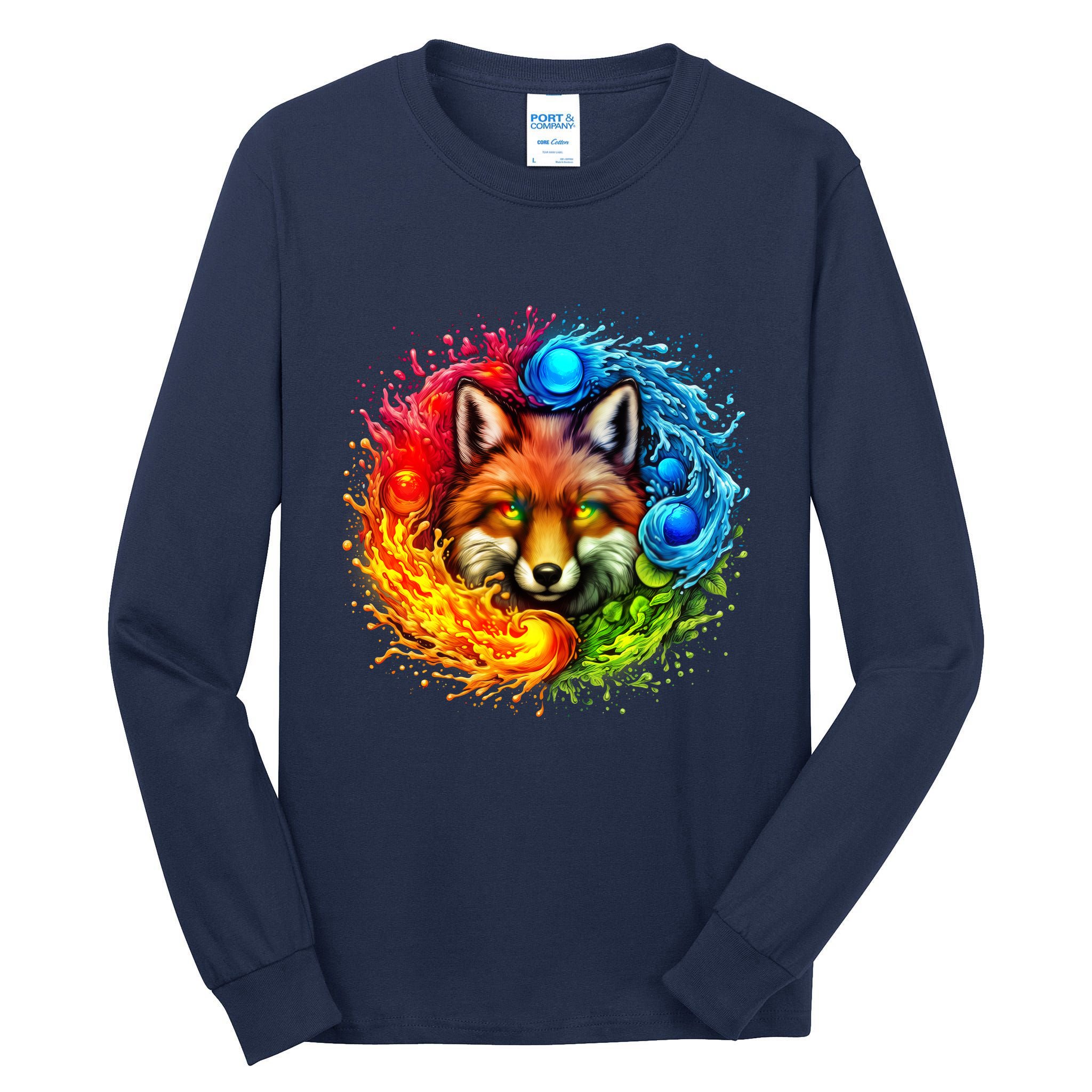 Elemental Seasons Fox Tall Long Sleeve T-Shirt
