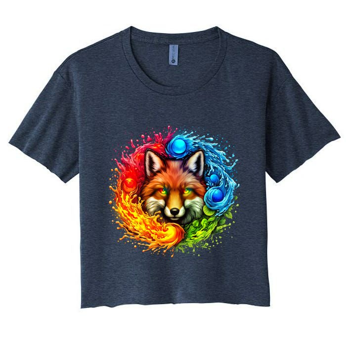 Elemental Seasons Fox Women's Crop Top Tee