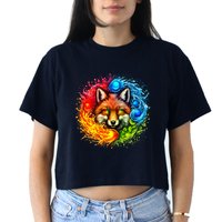 Elemental Seasons Fox Women's Crop Top Tee