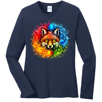 Elemental Seasons Fox Ladies Long Sleeve Shirt