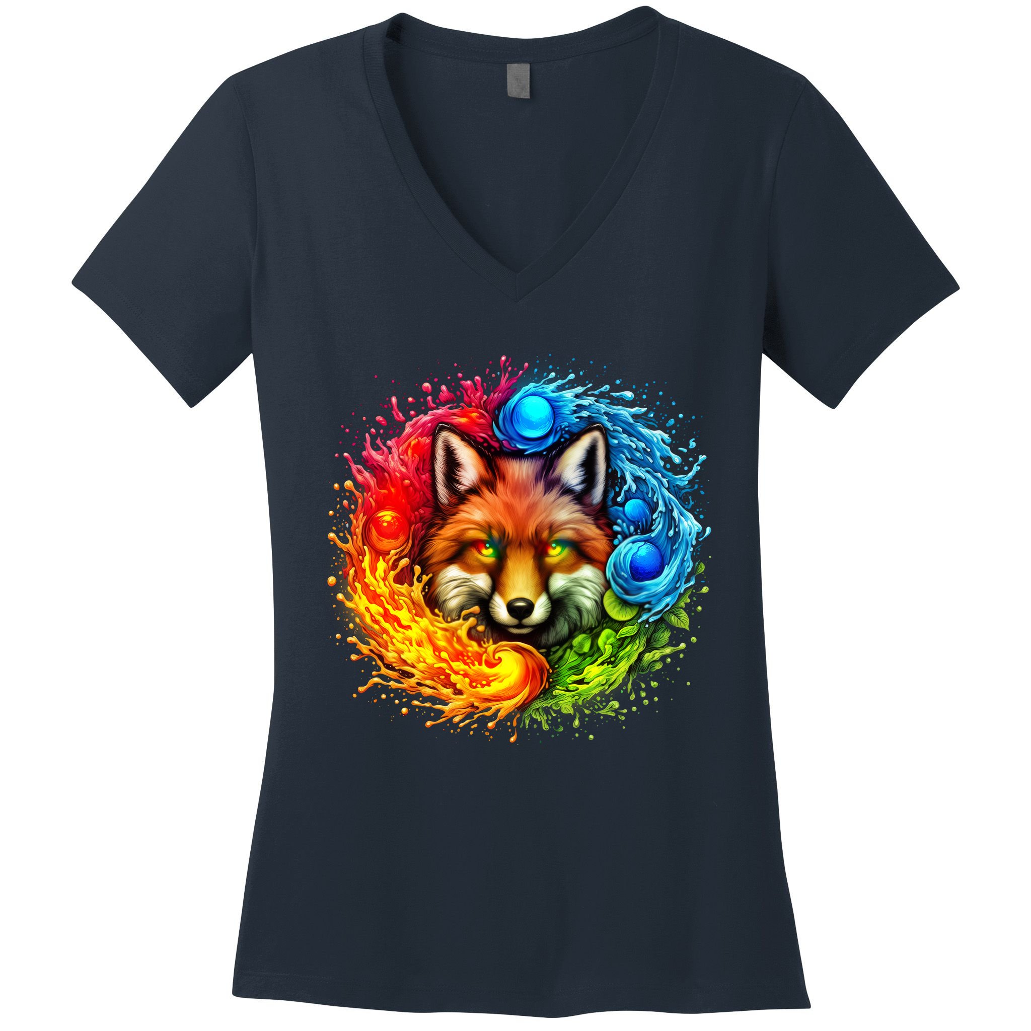 Elemental Seasons Fox Women's V-Neck T-Shirt