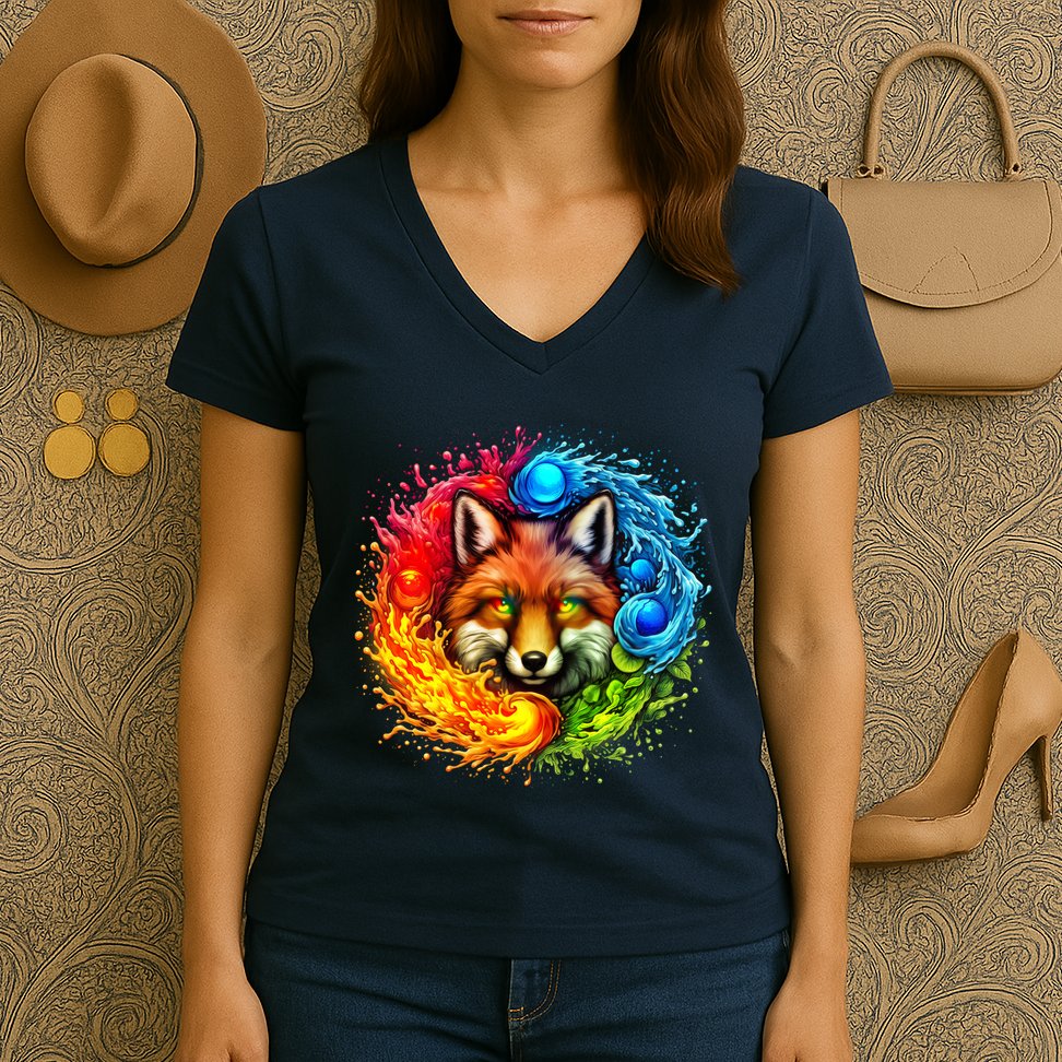 Elemental Seasons Fox Women's V-Neck T-Shirt