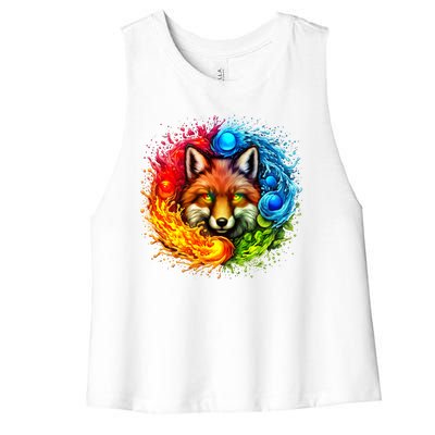 Elemental Seasons Fox Women's Racerback Cropped Tank