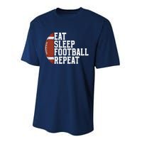 Eat Sleep Football Repeat Football Player Football Performance Sprint T-Shirt