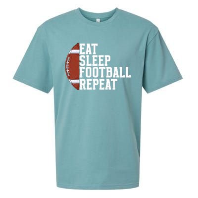 Eat Sleep Football Repeat Football Player Football Sueded Cloud Jersey T-Shirt