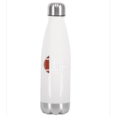 Eat Sleep Football Repeat Football Player Football Stainless Steel Insulated Water Bottle