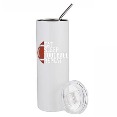 Eat Sleep Football Repeat Football Player Football Stainless Steel Tumbler