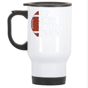 Eat Sleep Football Repeat Football Player Football Stainless Steel Travel Mug