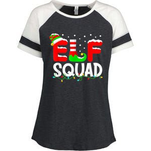 Elf Squad Funny Group Family Matching Christmas Pajamas Xmas Gift Enza Ladies Jersey Colorblock Tee