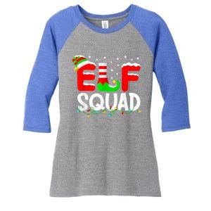 Elf Squad Funny Group Family Matching Christmas Pajamas Xmas Gift Women's Tri-Blend 3/4-Sleeve Raglan Shirt