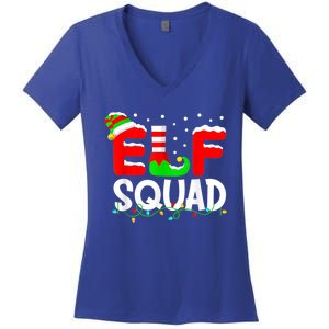 Elf Squad Funny Group Family Matching Christmas Pajamas Xmas Gift Women's V-Neck T-Shirt