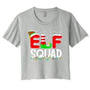 Elf Squad Funny Group Family Matching Christmas Pajamas Xmas Gift Women's Crop Top Tee