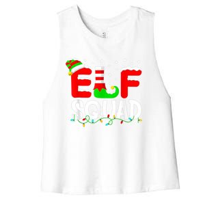 Elf Squad Funny Group Family Matching Christmas Pajamas Xmas Gift Women's Racerback Cropped Tank