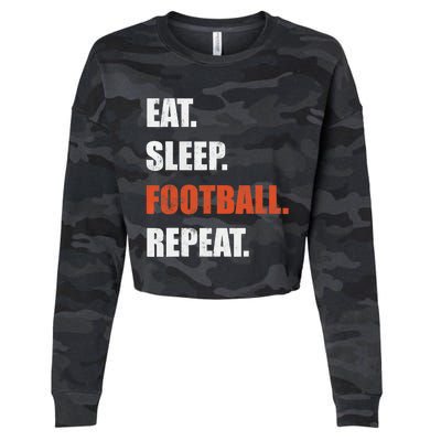 Eat Sleep Football Repeat Cropped Pullover Crew