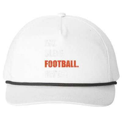 Eat Sleep Football Repeat Snapback Five-Panel Rope Hat